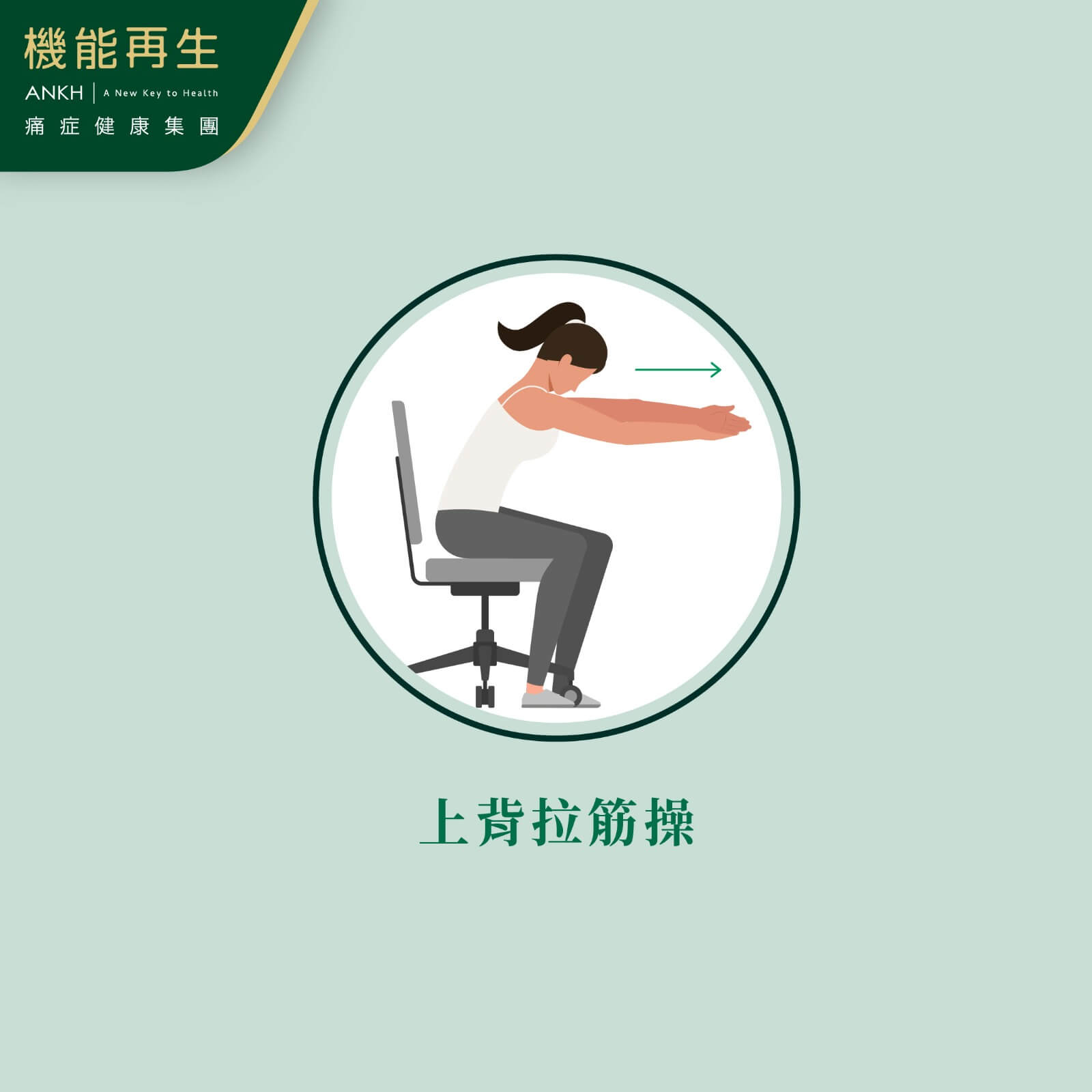 坐姿上背拉筋運動-舒緩肩頸痛-ANKH機能再生